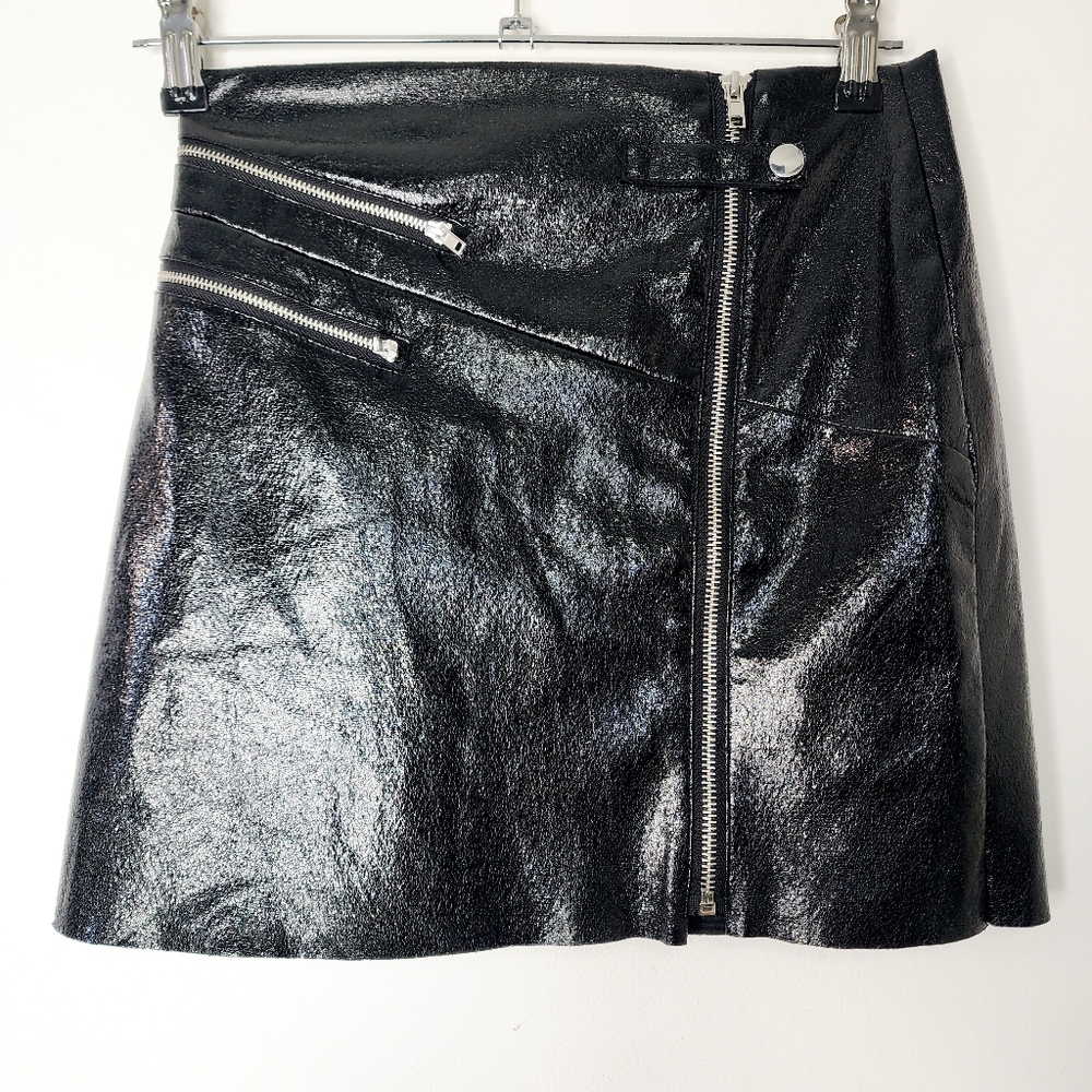 Francesca's‎ Gwen Faux Leather Zip Up Mini Skirt